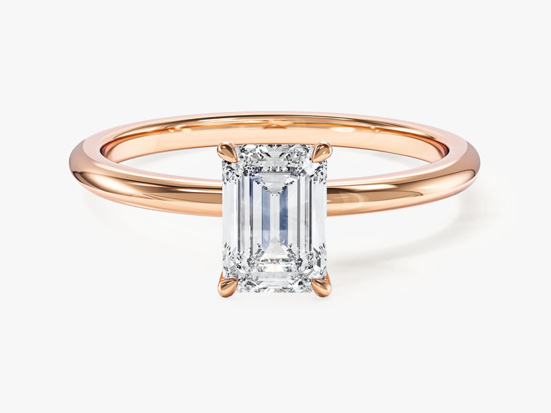 Emerald Cut Solitaire Lab Grown Diamond Engagement Ring (1.00 CT)