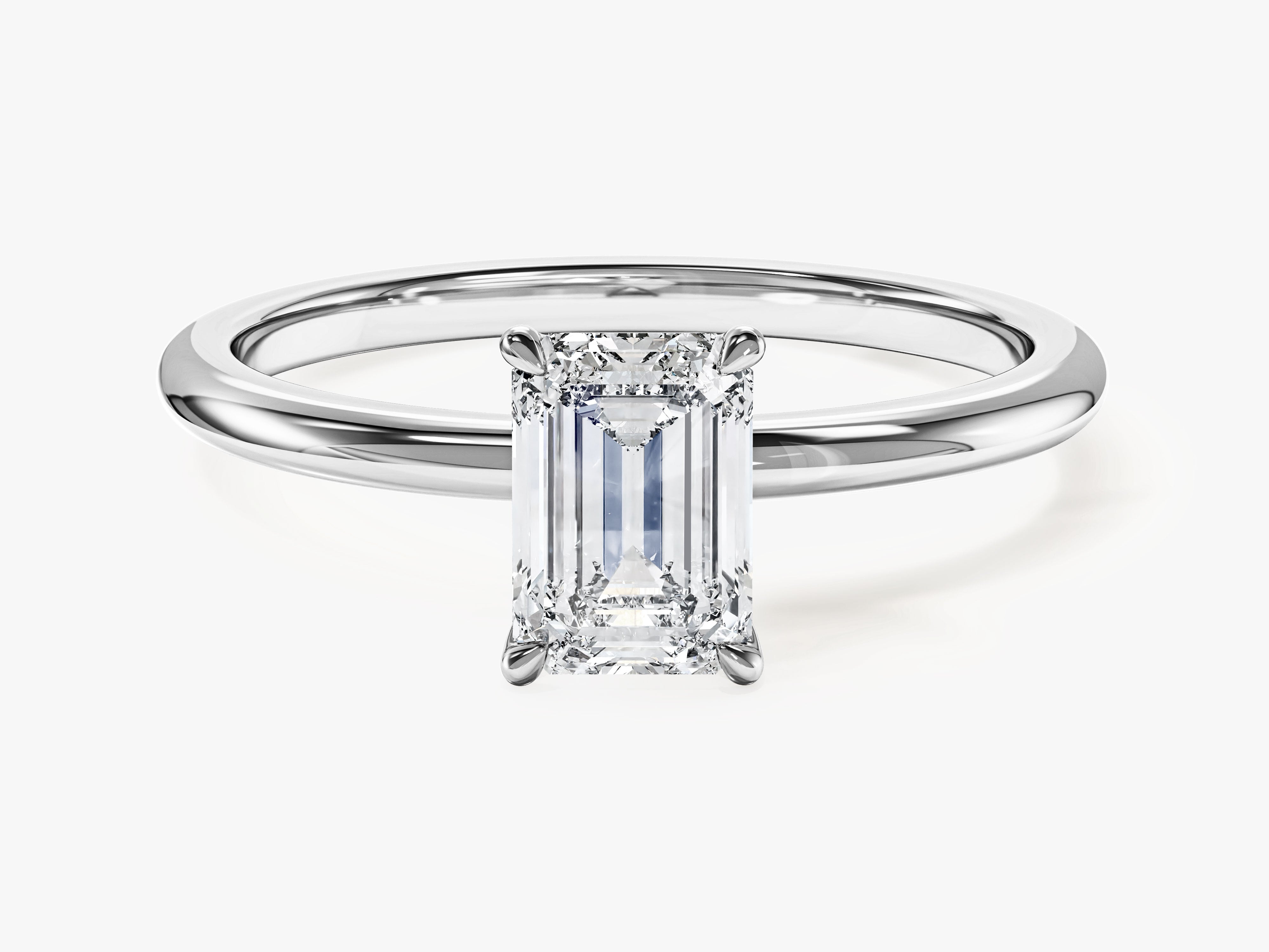 Emerald Cut Solitaire Moissanite Engagement Ring (1.00 CT)