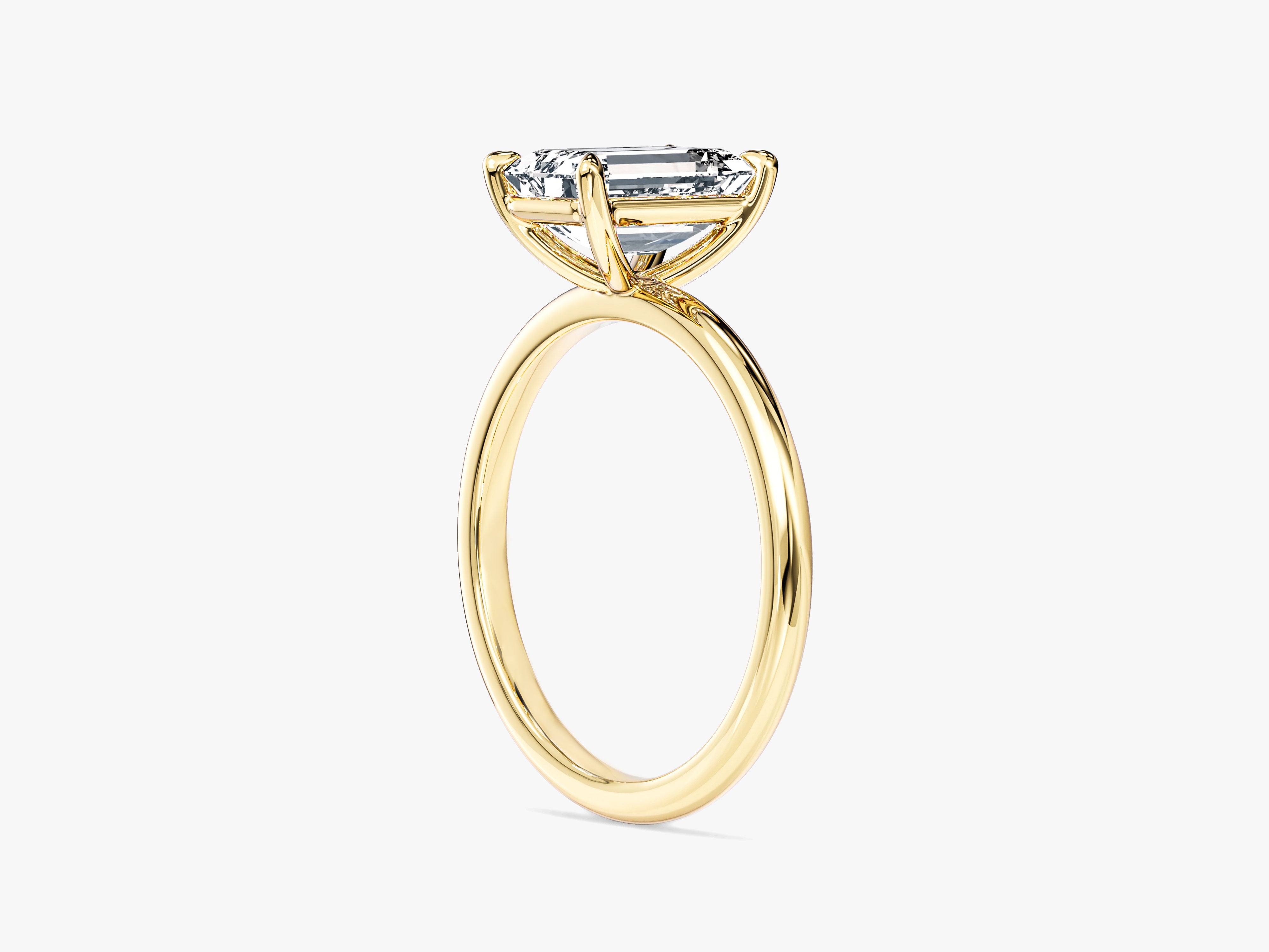 Emerald Cut Solitaire Moissanite Engagement Ring (2.00 CT)