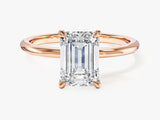 Emerald Cut Solitaire Moissanite Engagement Ring (2.00 CT)