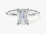Emerald Cut Solitaire Moissanite Engagement Ring (2.00 CT)