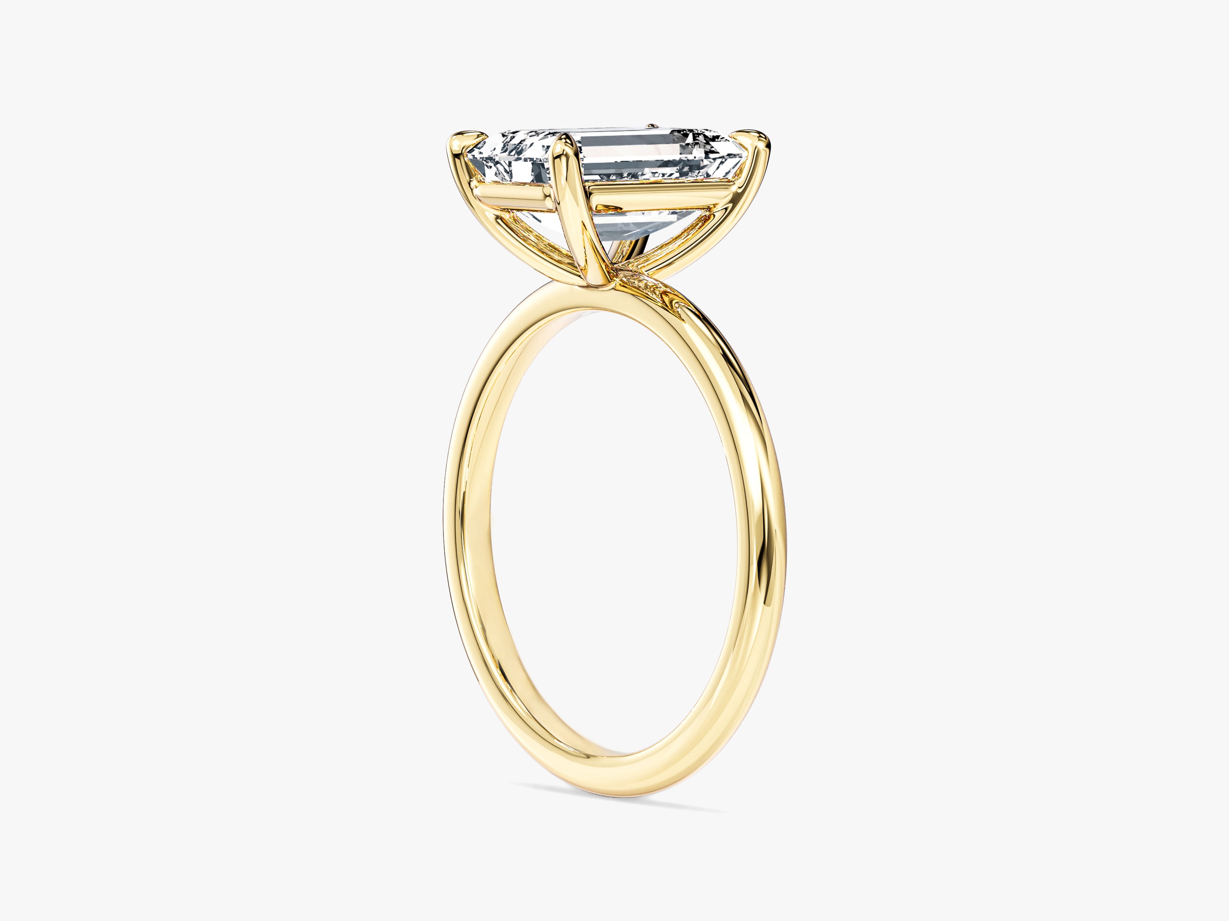 Emerald Cut Solitaire Moissanite Engagement Ring (3.00 CT)