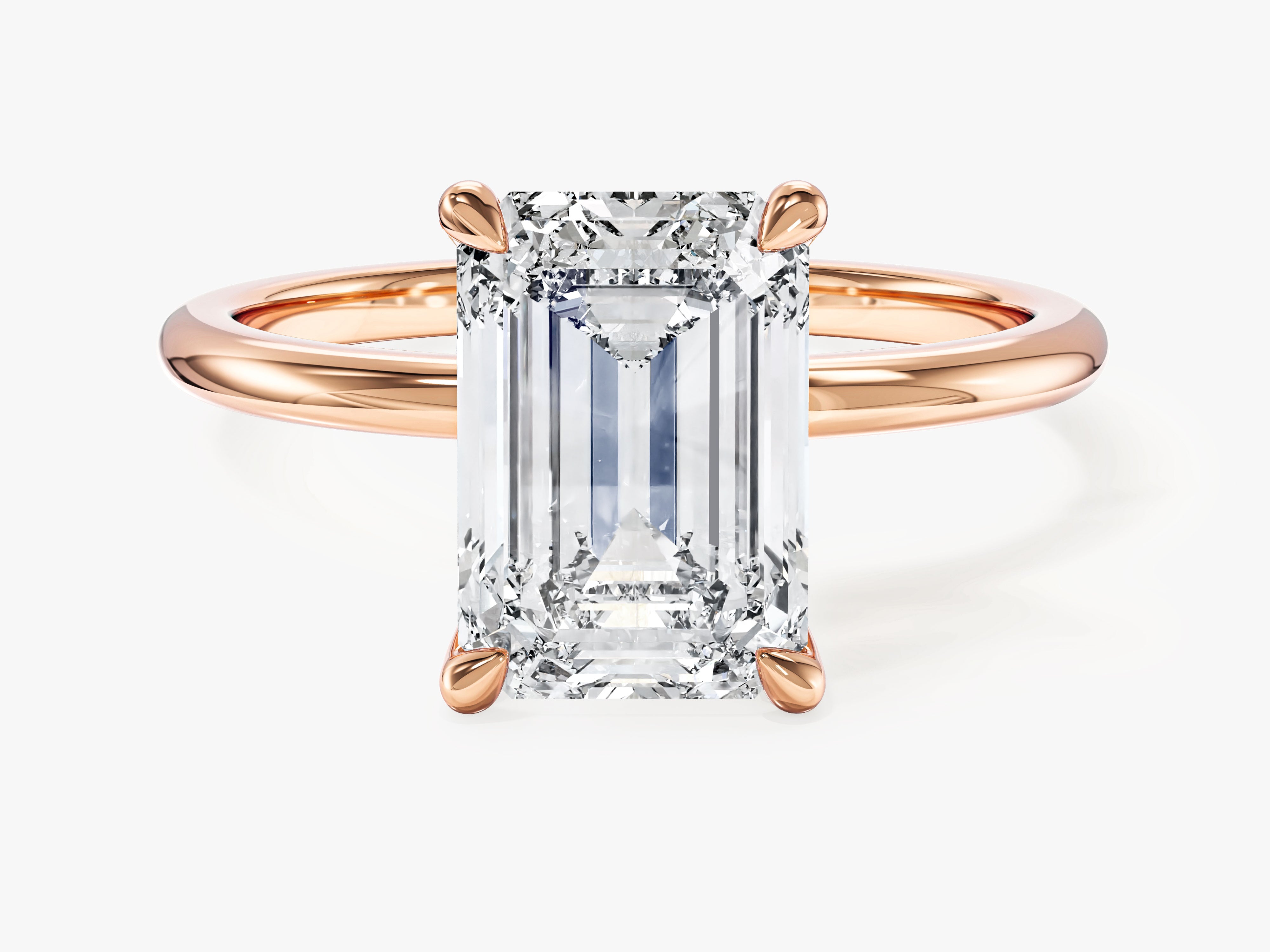 Emerald Cut Solitaire Moissanite Engagement Ring (3.00 CT)