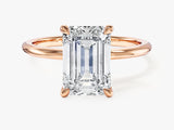 Emerald Cut Solitaire Moissanite Engagement Ring (3.00 CT)