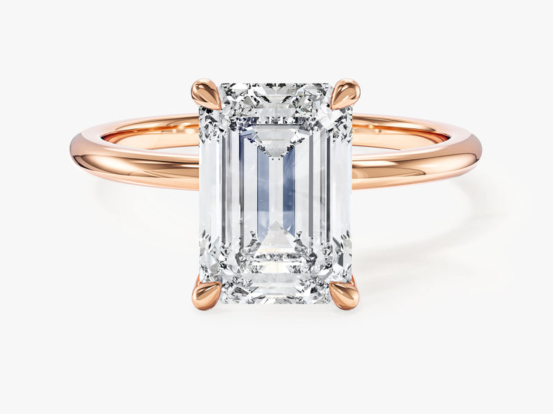 Emerald Cut Solitaire Moissanite Engagement Ring (3.00 CT)