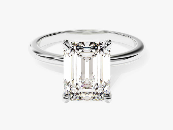 Emerald Cut Solitaire Moissanite Engagement Ring (3.00 CT)