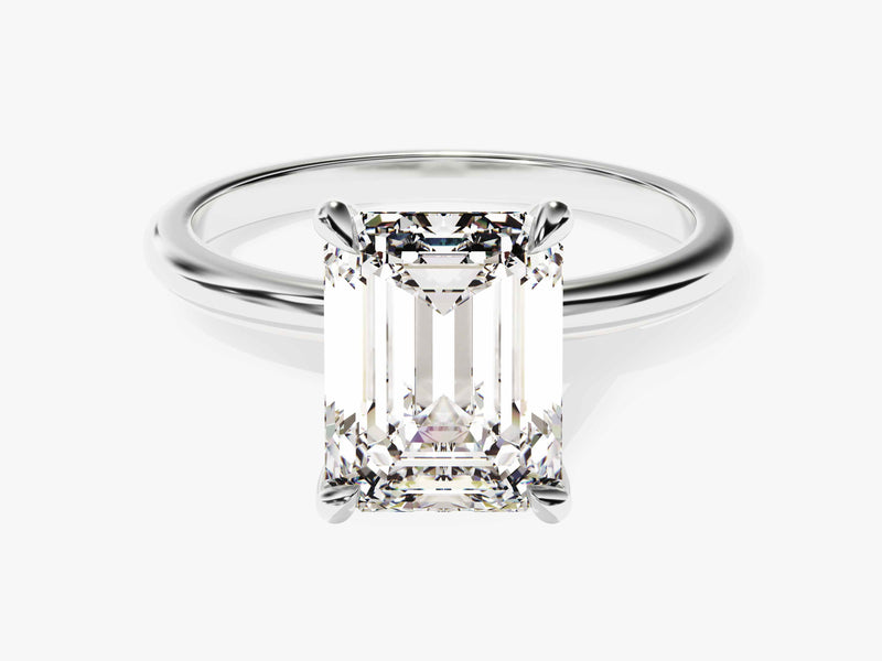 Emerald Cut Solitaire Moissanite Engagement Ring (3.00 CT)