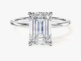 Emerald Cut Solitaire Moissanite Engagement Ring (3.00 CT)