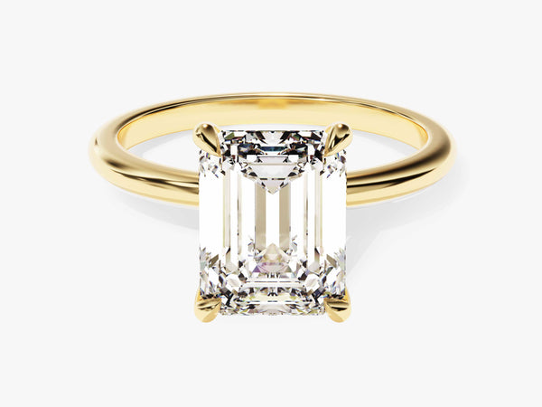 Emerald Cut Solitaire Moissanite Engagement Ring (3.00 CT)