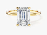 Emerald Cut Solitaire Moissanite Engagement Ring (3.00 CT)