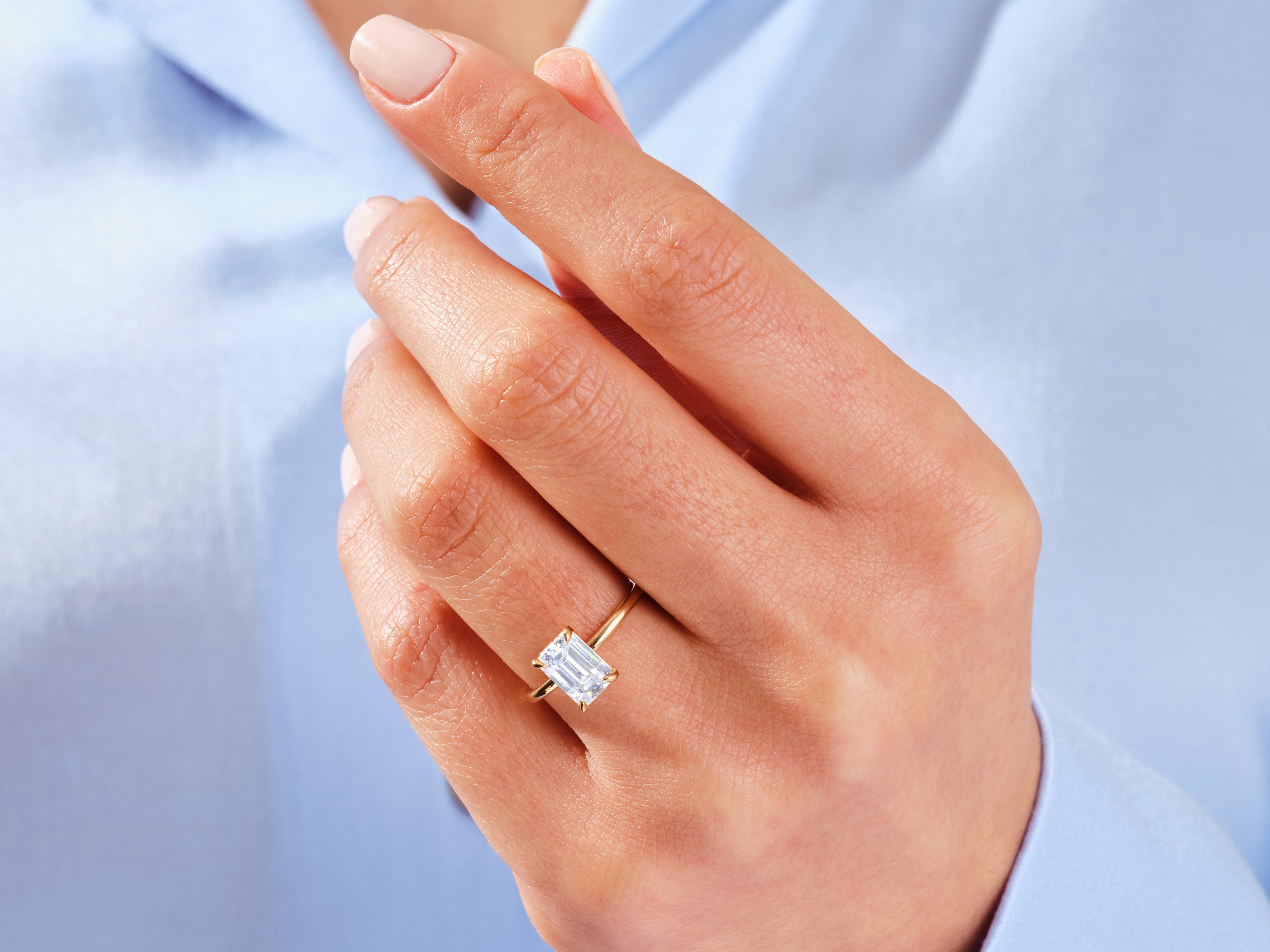 Emerald Cut Solitaire Diamond Engagement Ring (3.00 CT)