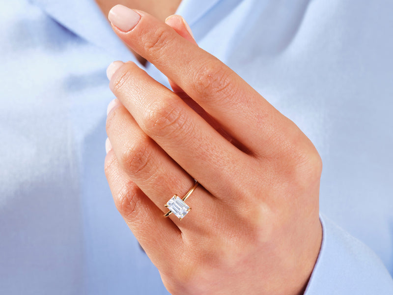 Emerald Cut Solitaire Diamond Engagement Ring (3.00 CT)