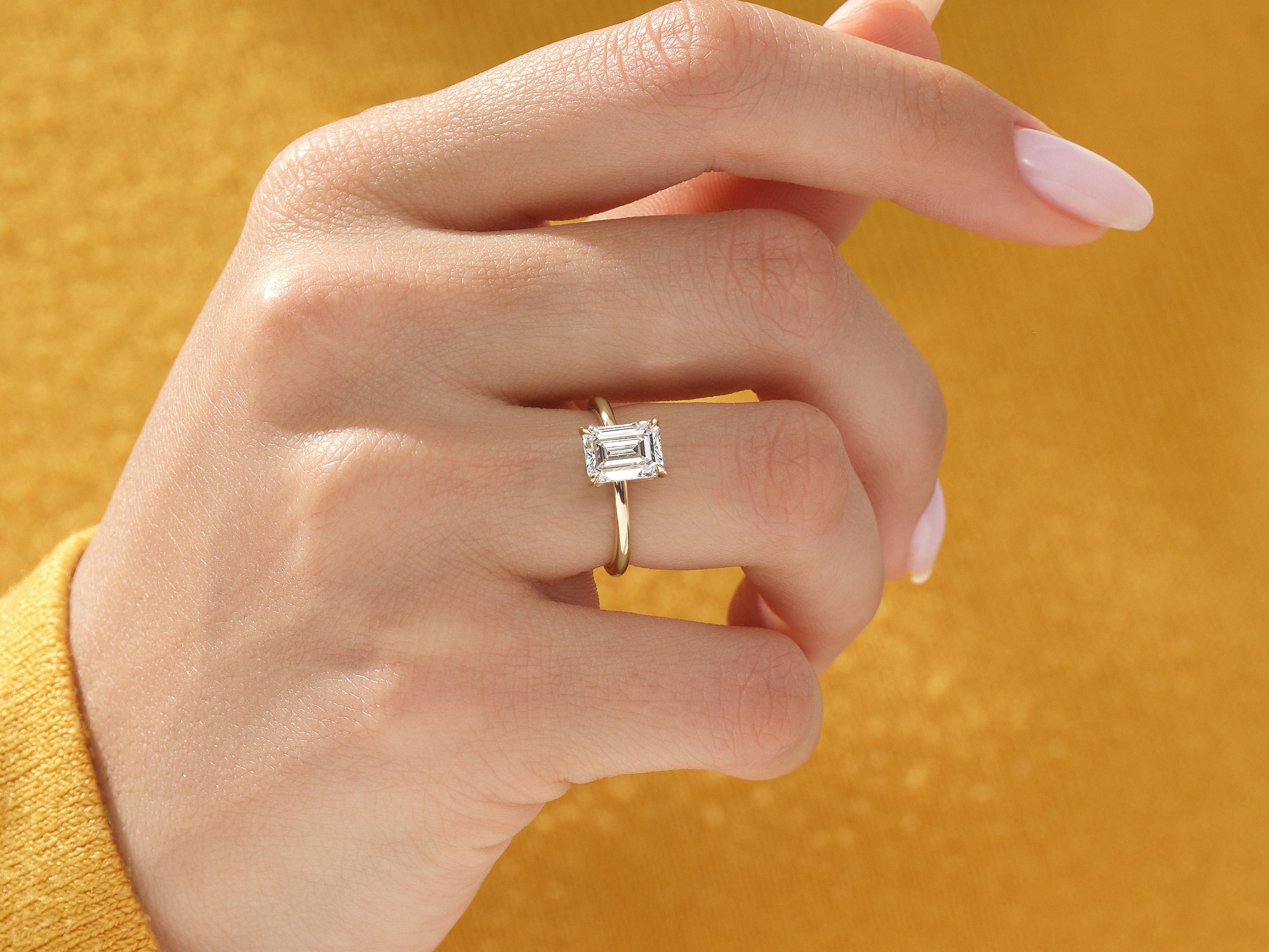 Emerald Cut Solitaire Moissanite Engagement Ring (1.50 CT)