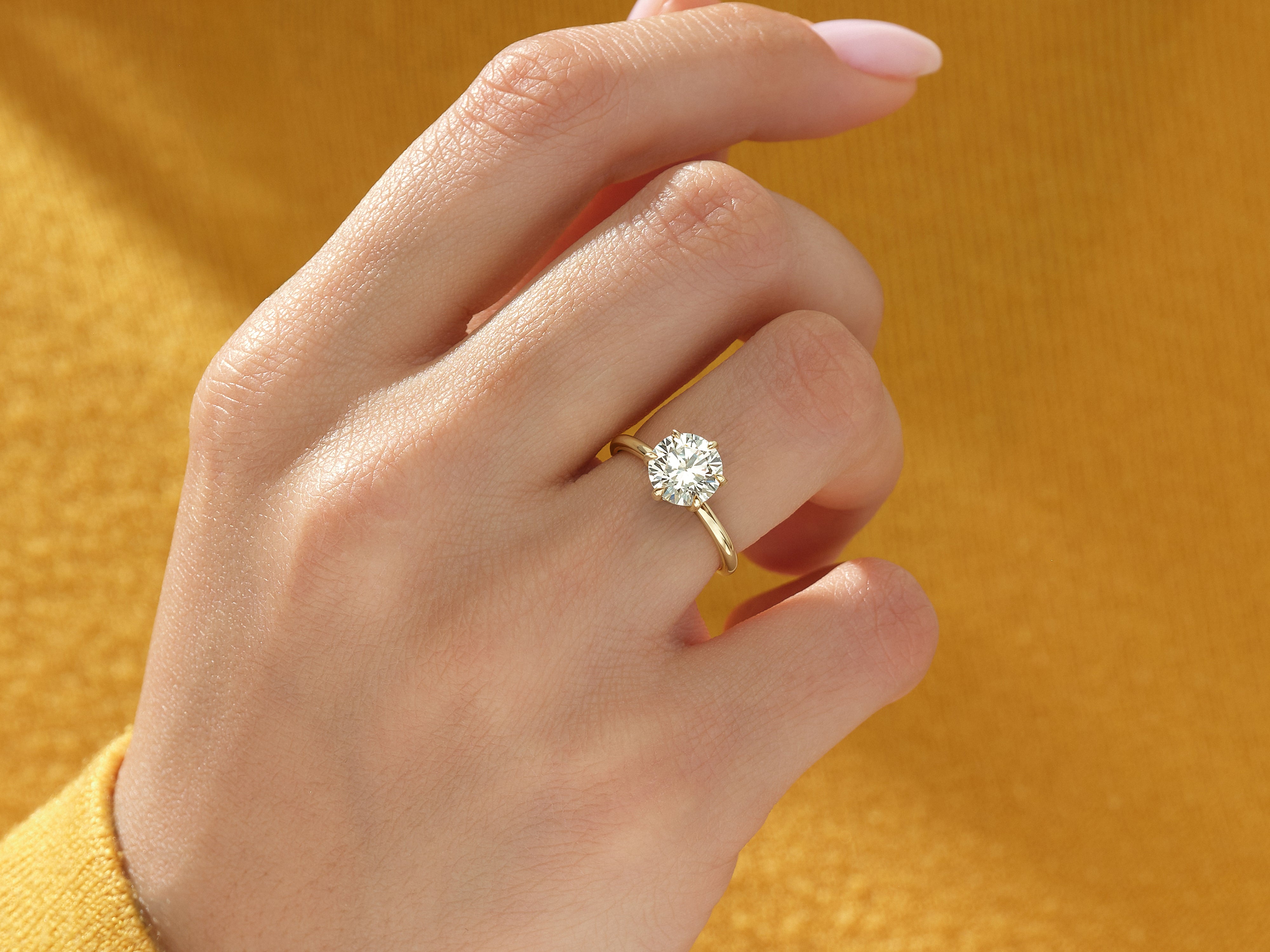 6-Prong Solitaire Round Cut Moissanite Engagement Ring (1.50 CT)