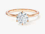 6-Prong Solitaire Round Cut Moissanite Engagement Ring (1.00 CT)