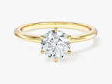 6-Prong Solitaire Round Cut Moissanite Engagement Ring (1.00 CT)