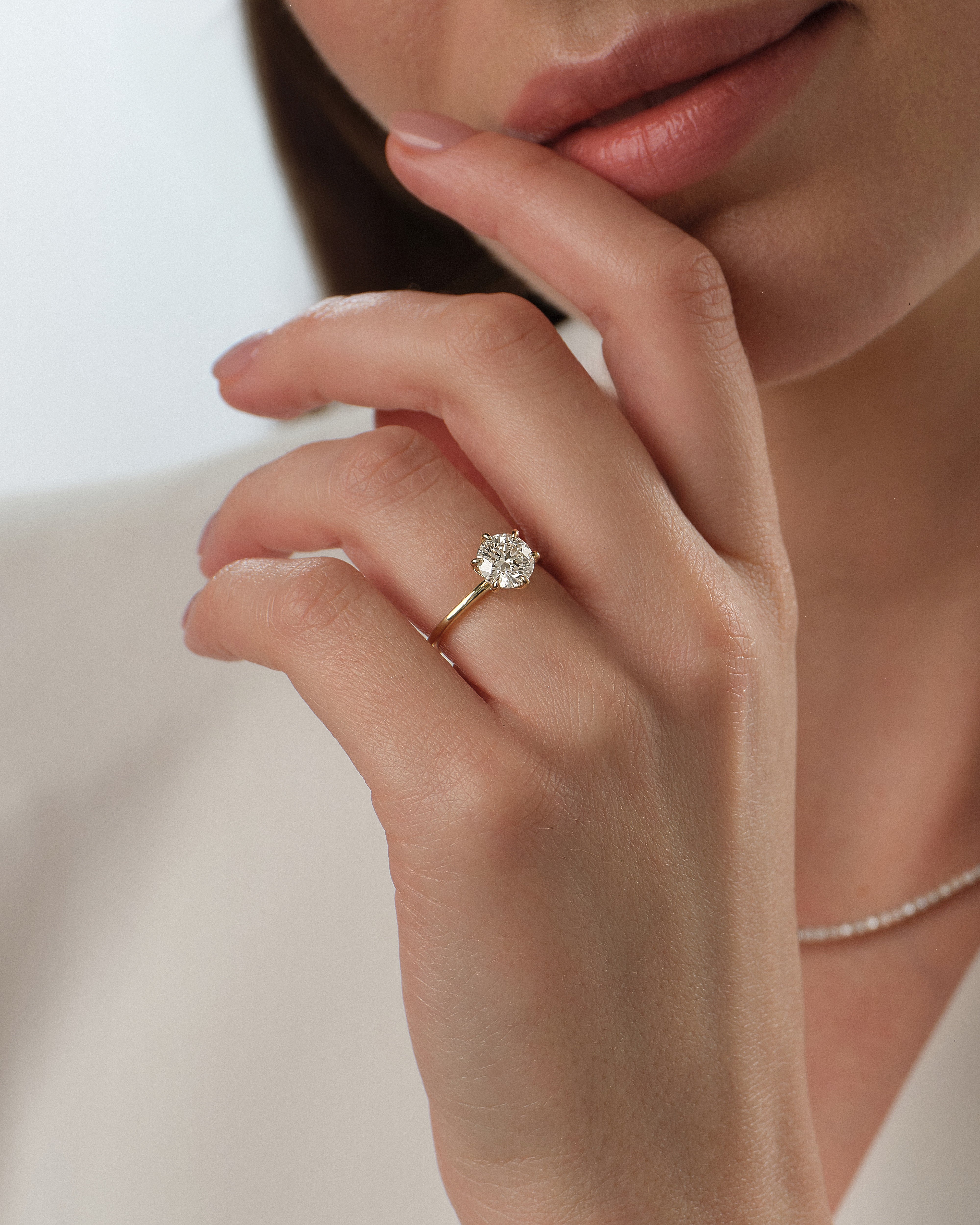 6-Prong Solitaire Round Cut Moissanite Engagement Ring (1.50 CT)
