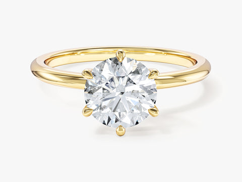 6-Prong Solitaire Round Cut Moissanite Engagement Ring (1.50 CT)