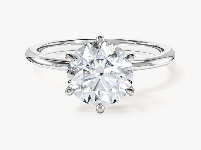 6-Prong Solitaire Round Cut Moissanite Engagement Ring (2.00 CT)