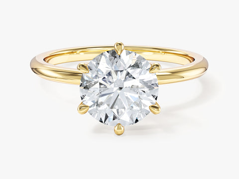 6-Prong Solitaire Round Cut Moissanite Engagement Ring (2.00 CT)