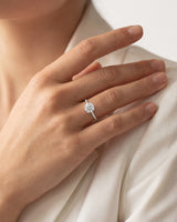 Cathedral Round Cut Lab Grown Diamond Engagement Ring with Pave Set Sidestones (2.00 CT)
