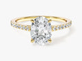 Cathedral Oval Cut Moissanite Engagement Ring with Pave Set Side Stones (1.50 CT)