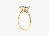 Cathedral Oval Cut Moissanite Engagement Ring with Pave Set Side Stones (2.00 CT)