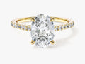 Cathedral Oval Cut Moissanite Engagement Ring with Pave Set Side Stones (2.00 CT)