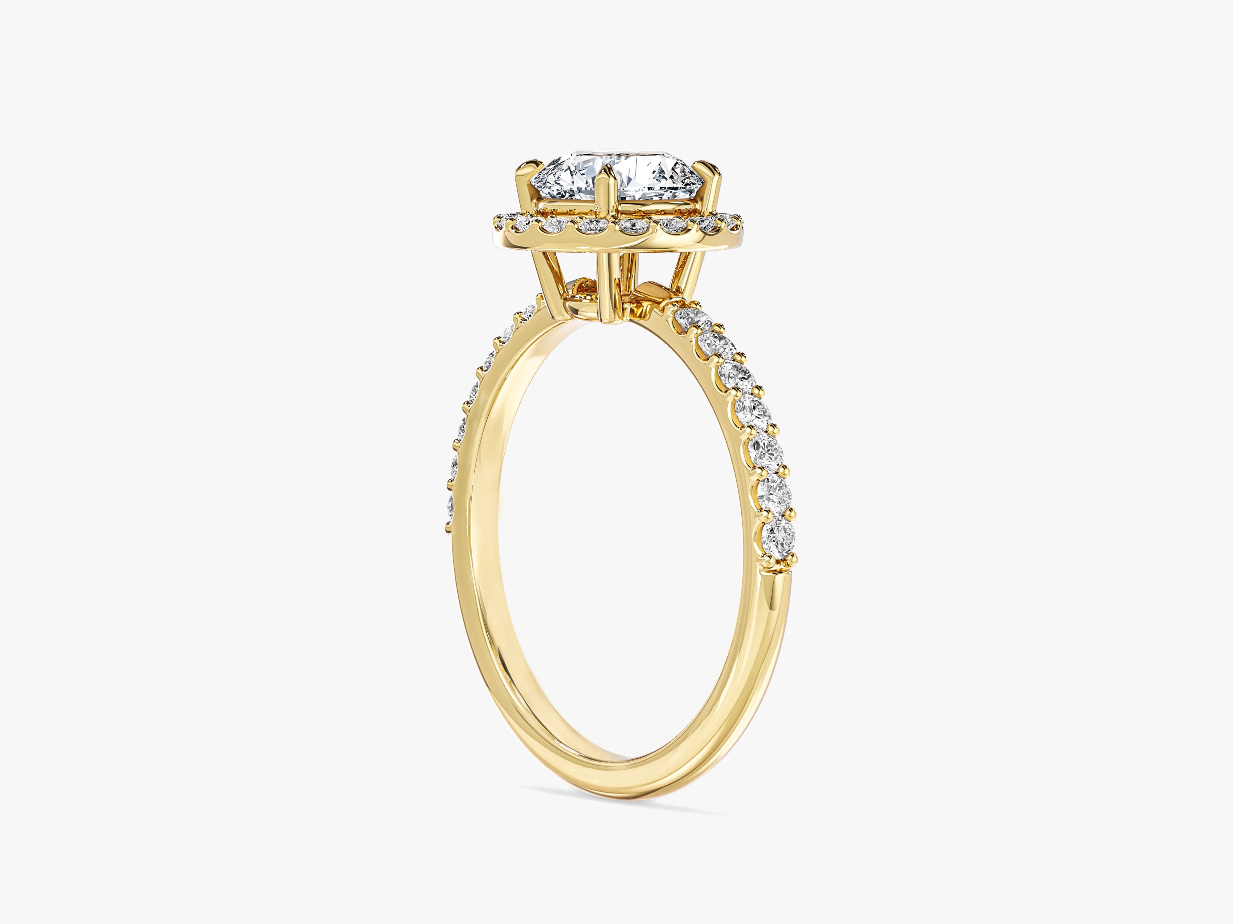 Round Cut Lab Grown Diamond Round Halo Engagement Ring (1.00 CT)