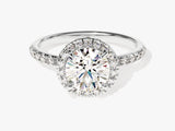 Round Cut Lab Grown Diamond Round Halo Engagement Ring (1.00 CT)
