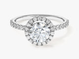 Round Cut Lab Grown Diamond Round Halo Engagement Ring (1.00 CT)
