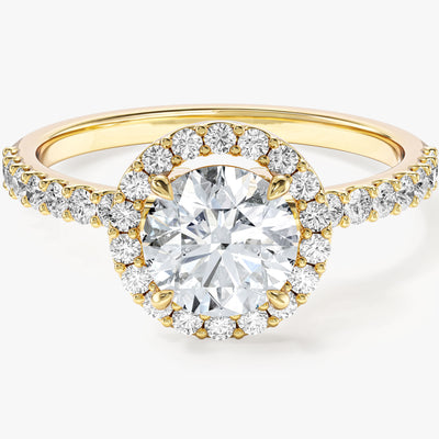 Round Cut Moissanite Round Halo Engagement Ring (1.00 CT)