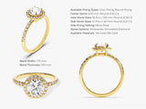Round Cut Moissanite Round Halo Engagement Ring (1.00 CT)