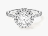 Round Cut Moissanite Round Halo Engagement Ring (1.50 CT)