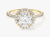 Round Cut Moissanite Round Halo Engagement Ring (1.50 CT)