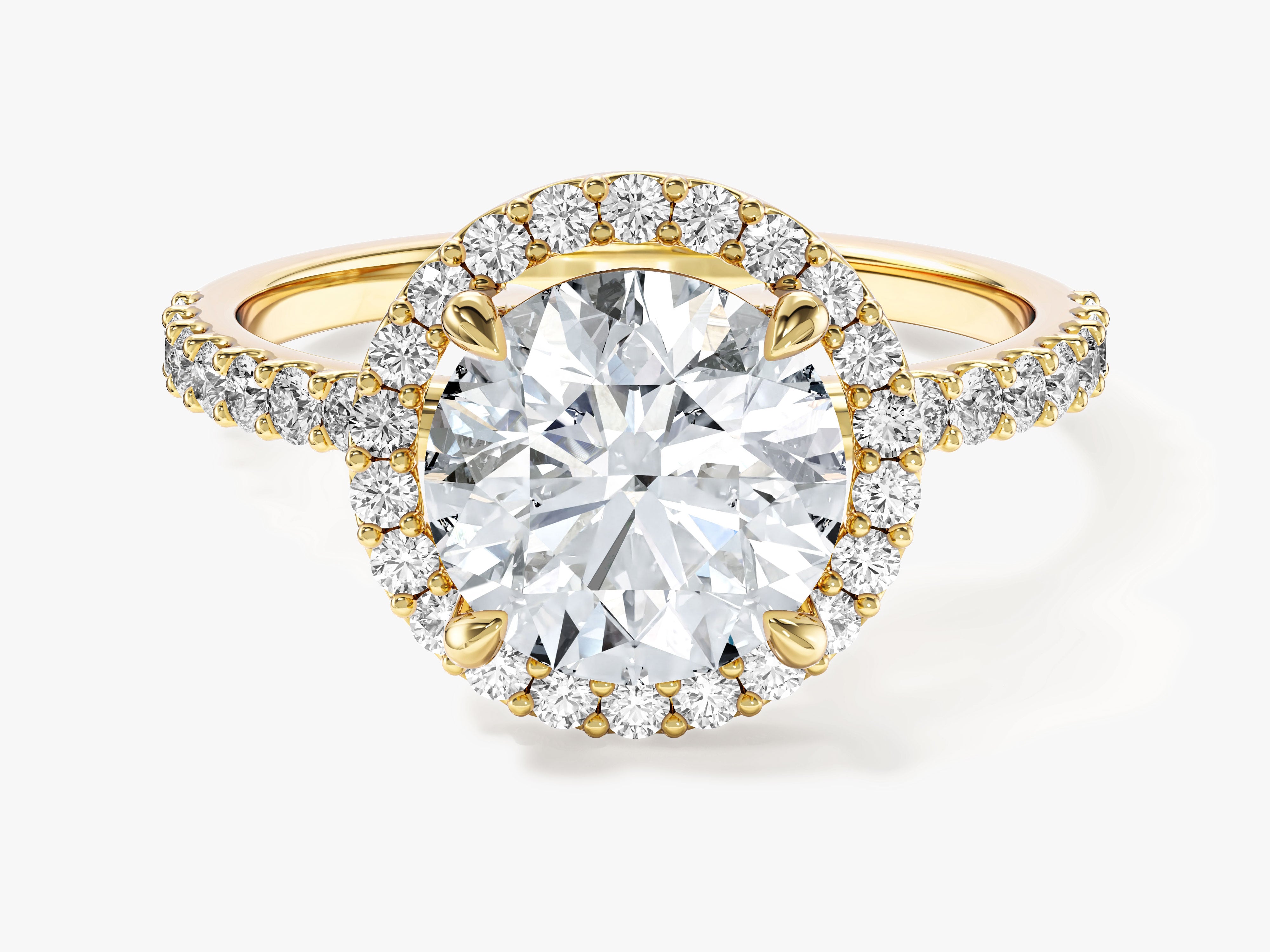 Round Cut Lab Grown Diamond Round Halo Engagement Ring (2.00 CT)