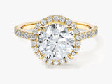 Round Cut Moissanite Round Halo Engagement Ring (2.00 CT)