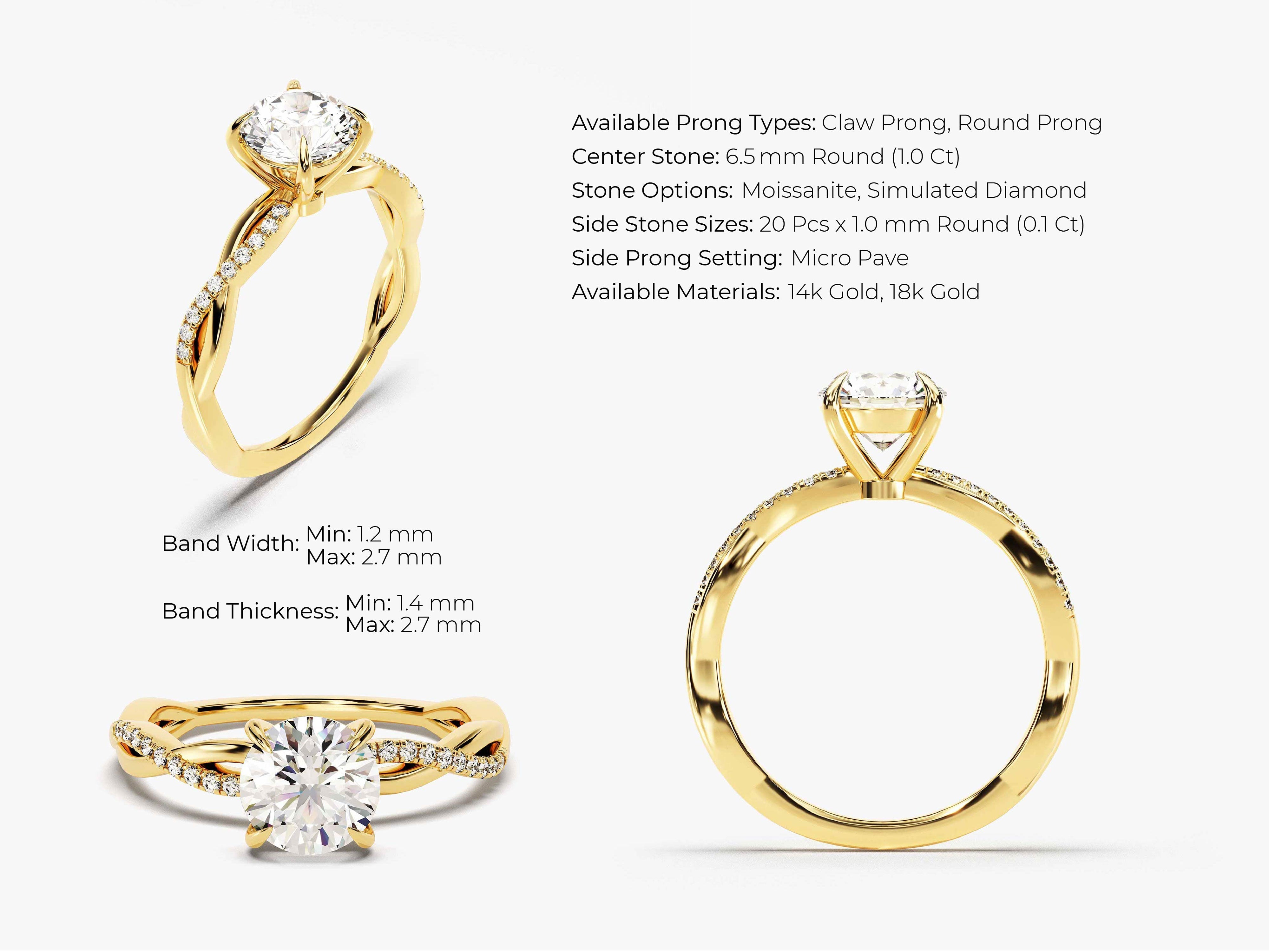 Twist Lab Grown Diamond Engagement Ring (1.00 CT)