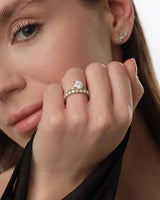 Alternating Marquise Side Stone Moissanite Engagement Ring (1.00 CT)