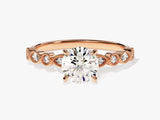 Milgrain Marquise Side Stone Lab Grown Diamond Engagement Ring (1.00 CT)