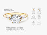 Cluster Accent Round Cut Moissanite Engagement Ring (1.00 CT)