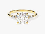 Cluster Accent Round Cut Diamond Engagement Ring (1.50 CT)