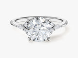 Cluster Accent Round Cut Moissanite Engagement Ring (2.00 CT)