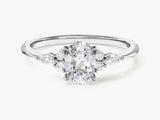 Cluster Accent Oval Cut Moissanite Engagement Ring (1.00 CT)