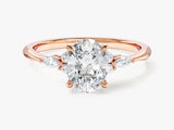 Cluster Accent Oval Cut Moissanite Engagement Ring (1.50 CT)