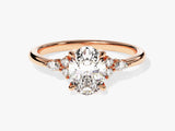 Cluster Accent Oval Cut Moissanite Engagement Ring (1.50 CT)