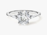 Cluster Accent Oval Cut Moissanite Engagement Ring (1.50 CT)