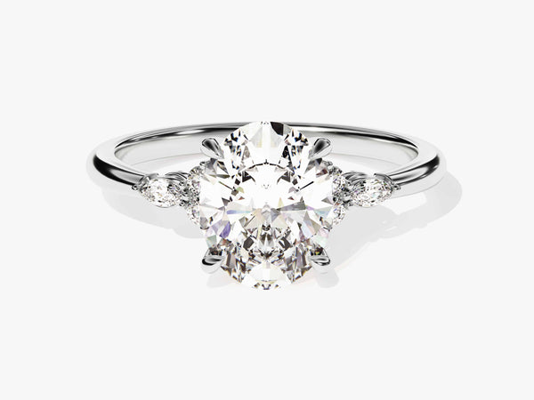 Cluster Accent Oval Cut Diamond Engagement Ring (2.00 CT)