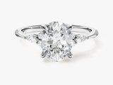 Cluster Accent Oval Cut Moissanite Engagement Ring (2.00 CT)