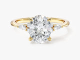 Cluster Accent Oval Cut Moissanite Engagement Ring (2.00 CT)